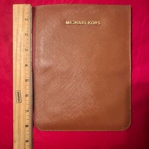Michael Kors Brown Tablet Case with Gold Logo